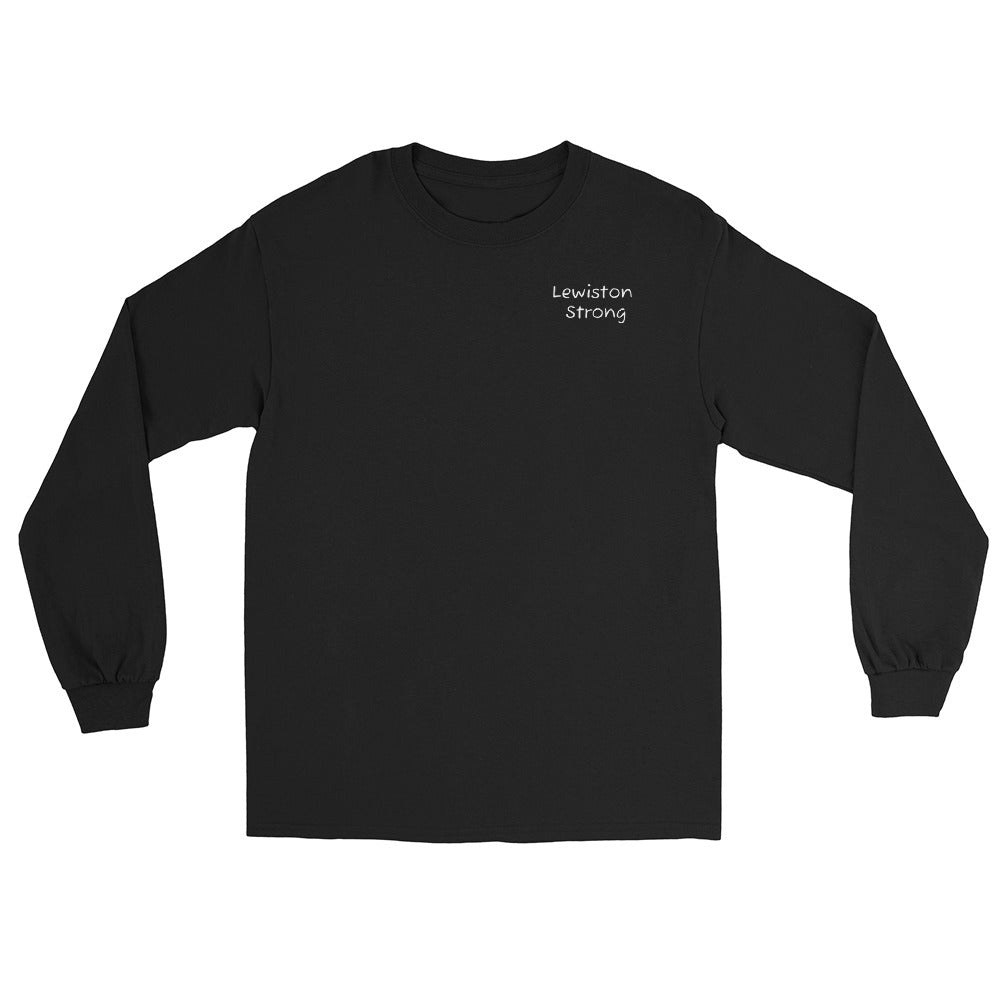 Lewiston Strong Long Sleeve Shirt White Outline