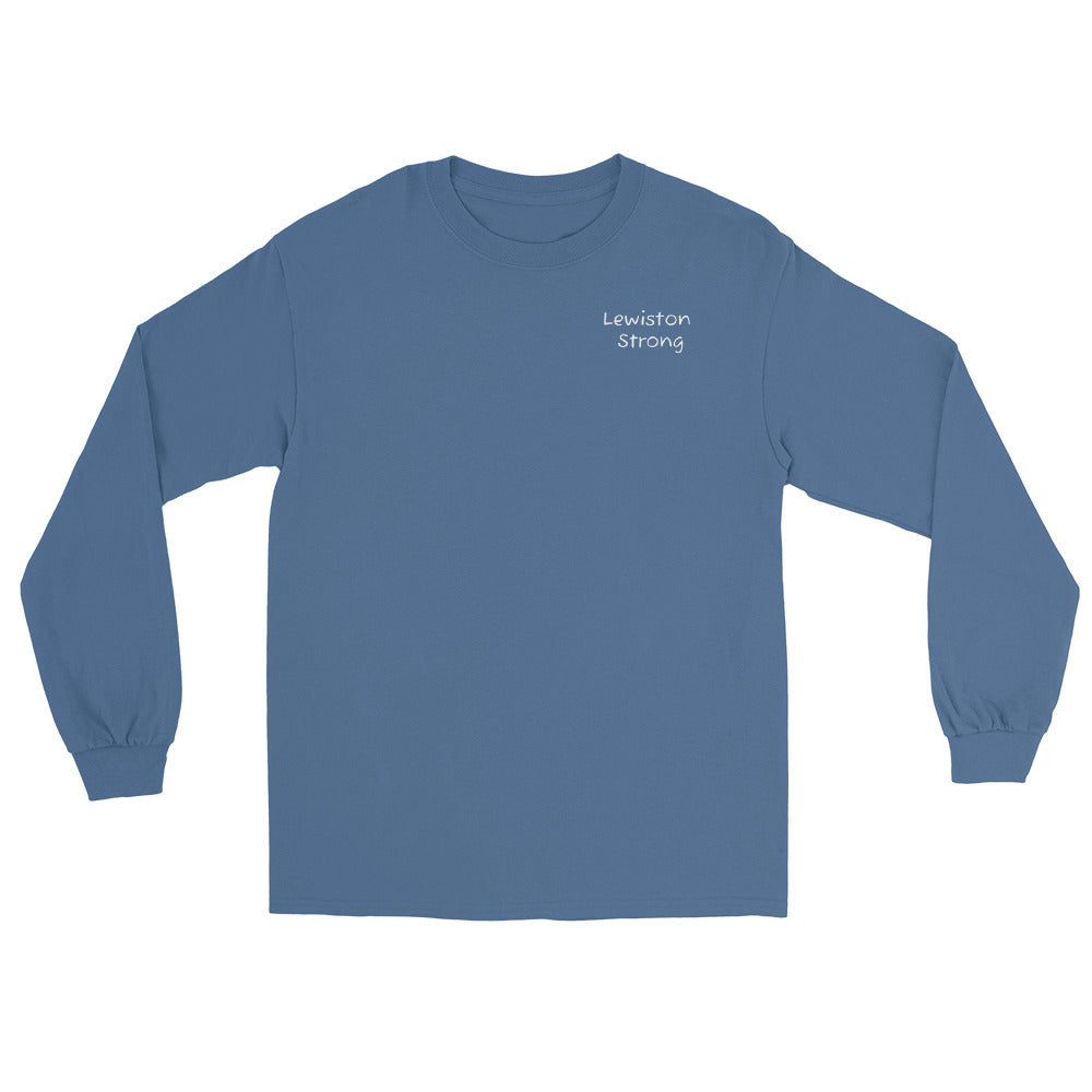 Lewiston Strong Long Sleeve Shirt White Outline
