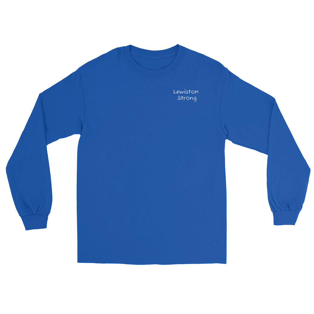 Lewiston Strong Long Sleeve Shirt White Outline
