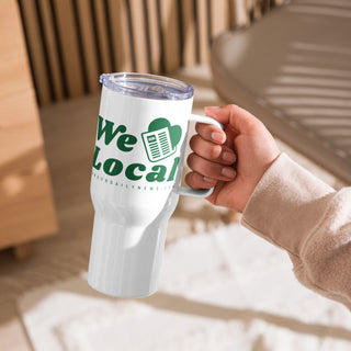 We Love Local News Travel Mug with a Handle