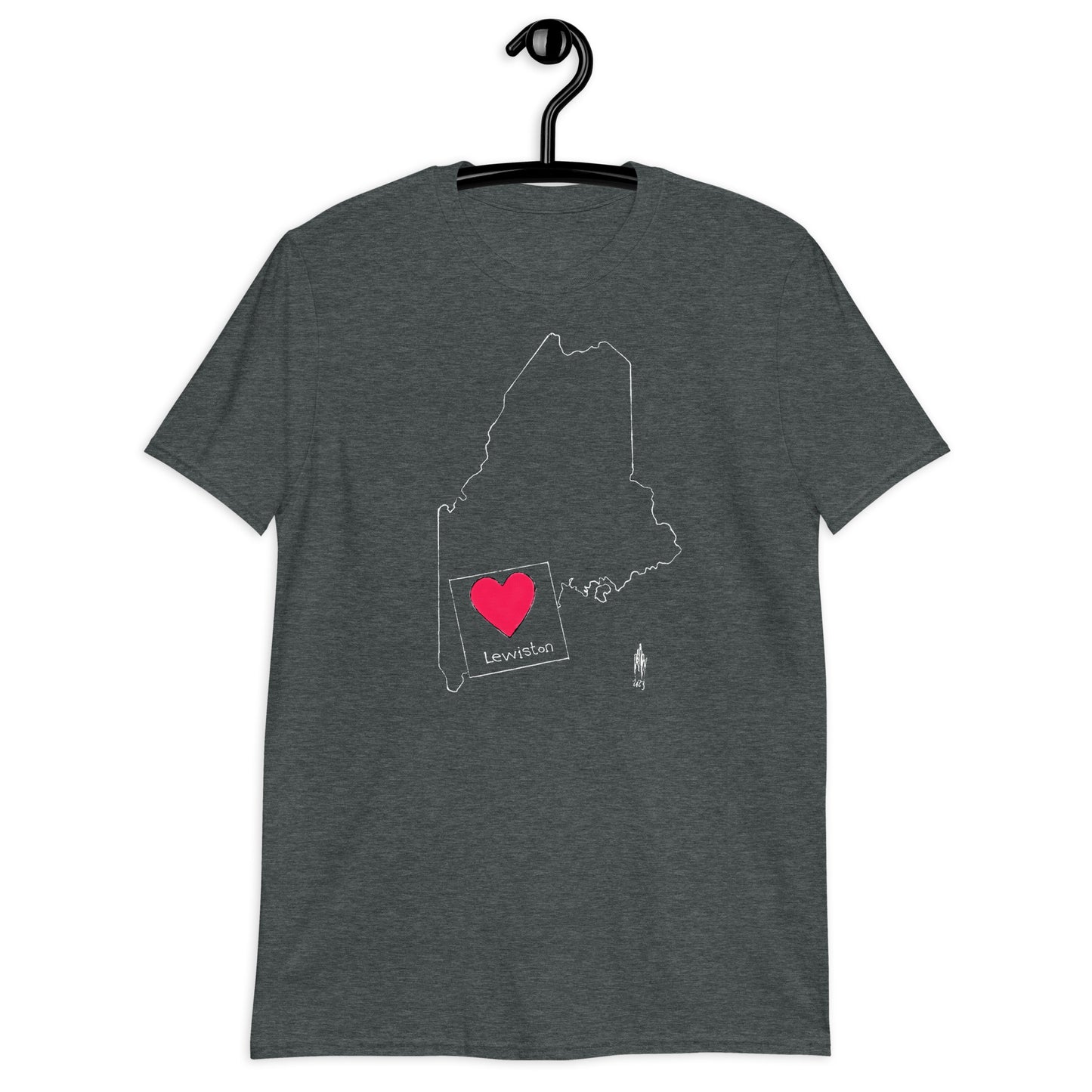 Lewiston Short-Sleeve Unisex T-Shirt White Outline