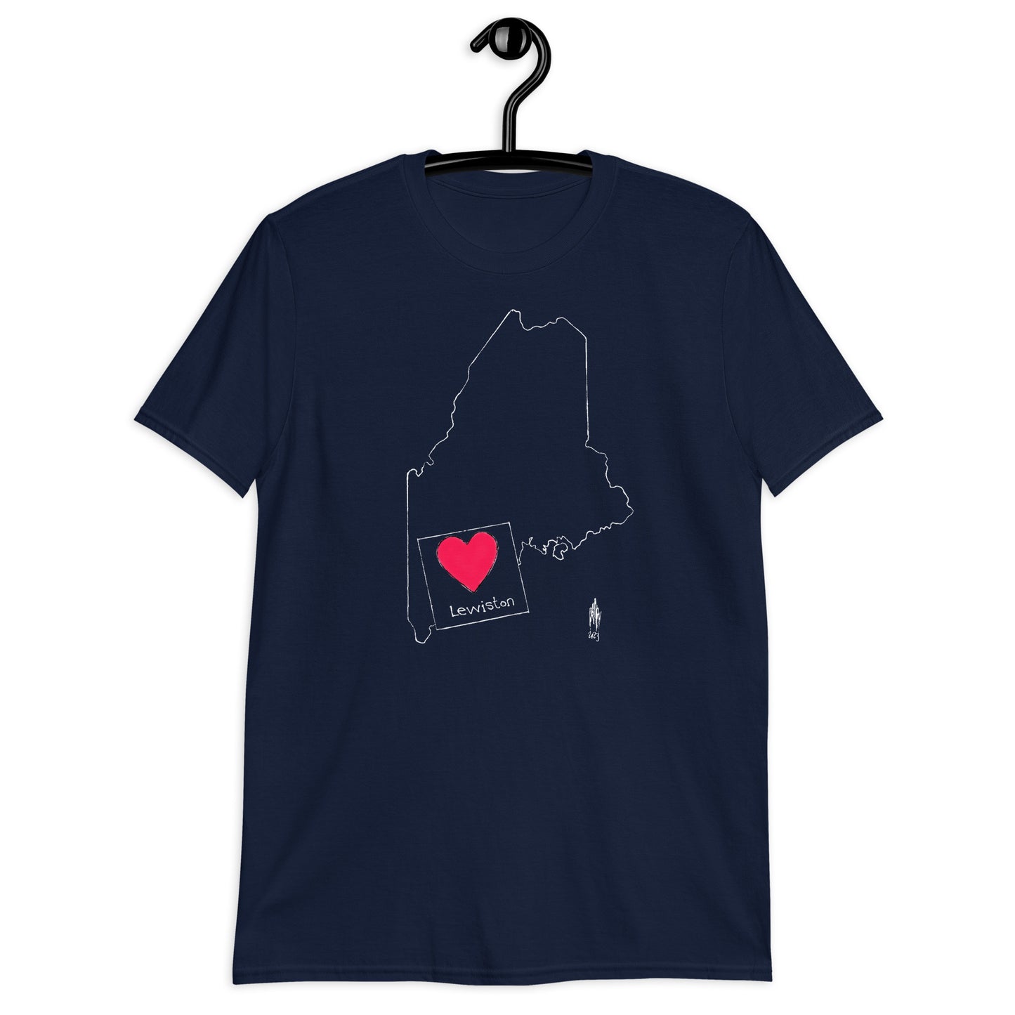 Lewiston Short-Sleeve Unisex T-Shirt White Outline