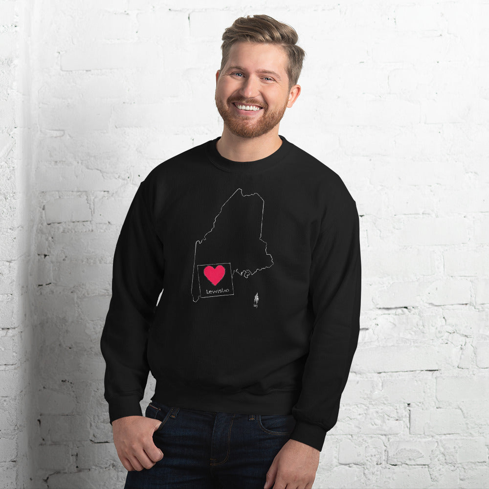 Lewiston Unisex Sweatshirt White Outline