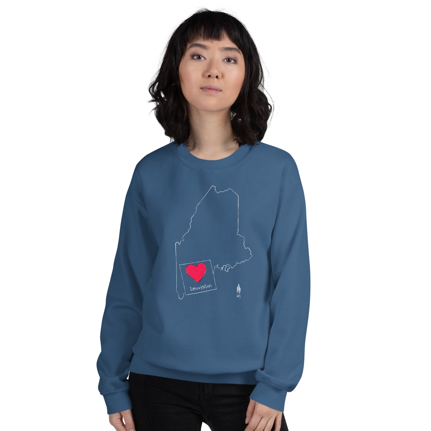 Lewiston Unisex Sweatshirt White Outline