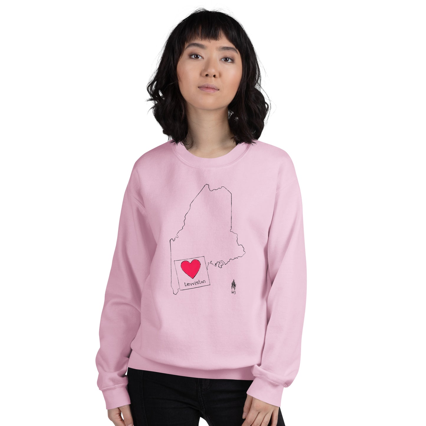 Lewiston Unisex Sweatshirt Black Outline