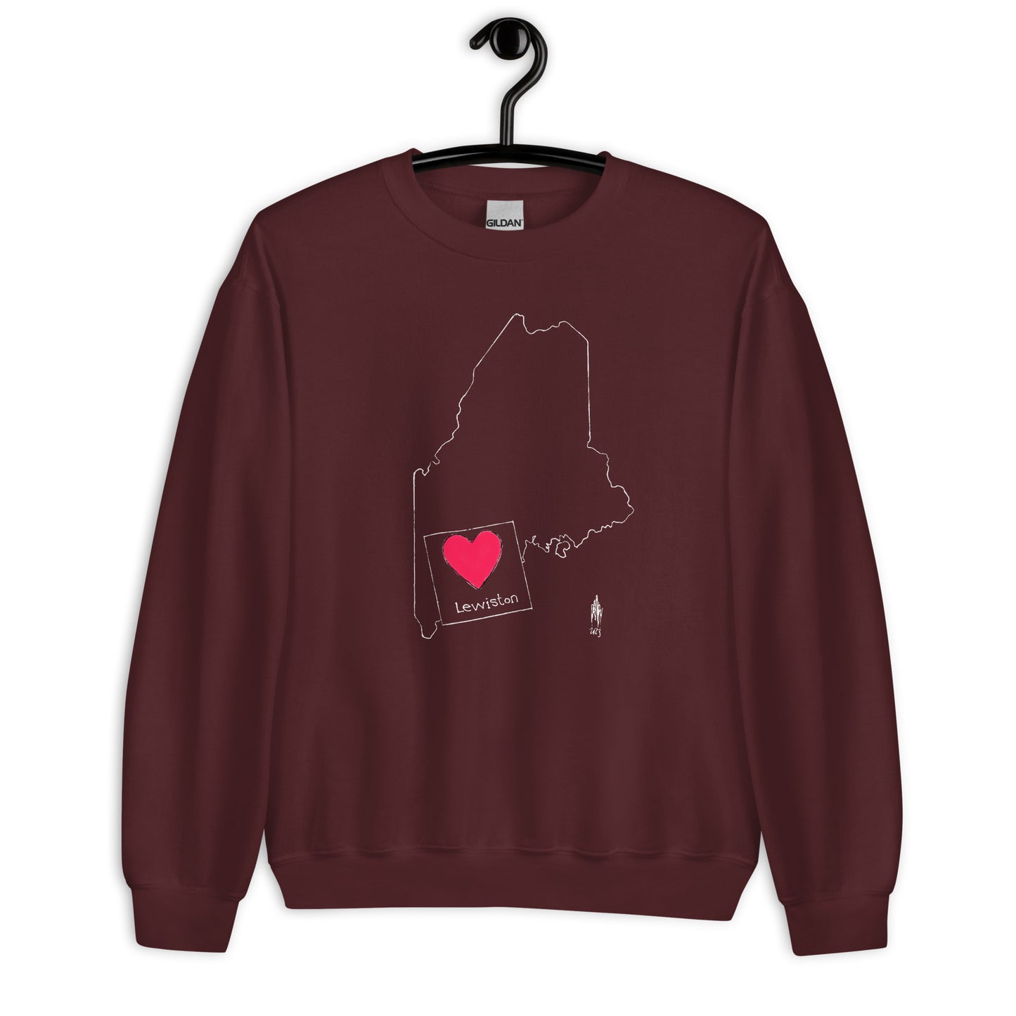 Lewiston Unisex Sweatshirt White Outline