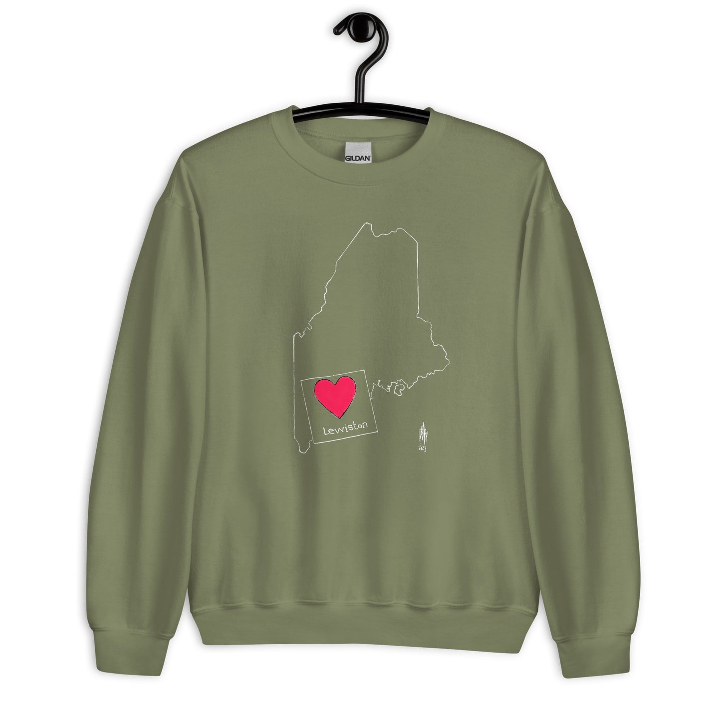 Lewiston Unisex Sweatshirt White Outline