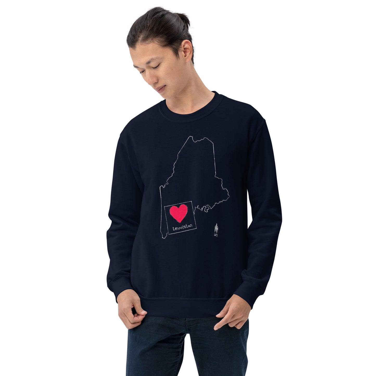 Lewiston Unisex Sweatshirt White Outline