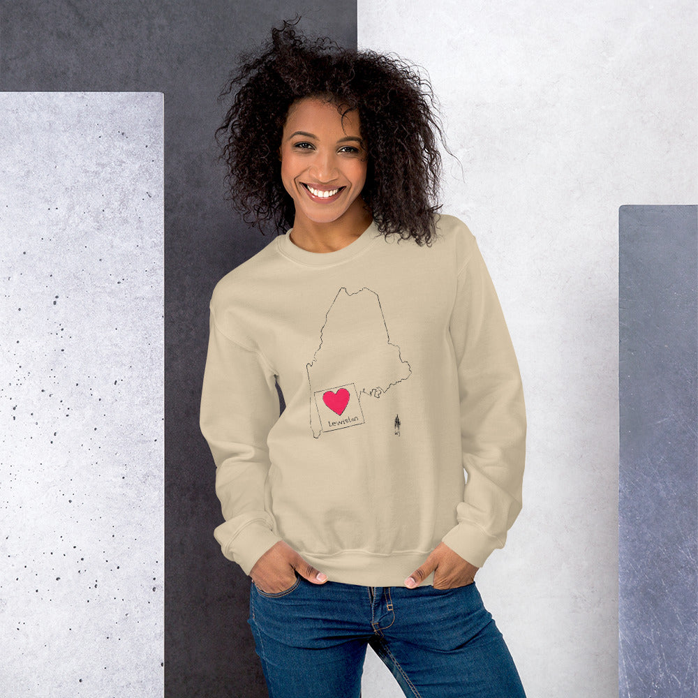 Lewiston Unisex Sweatshirt Black Outline