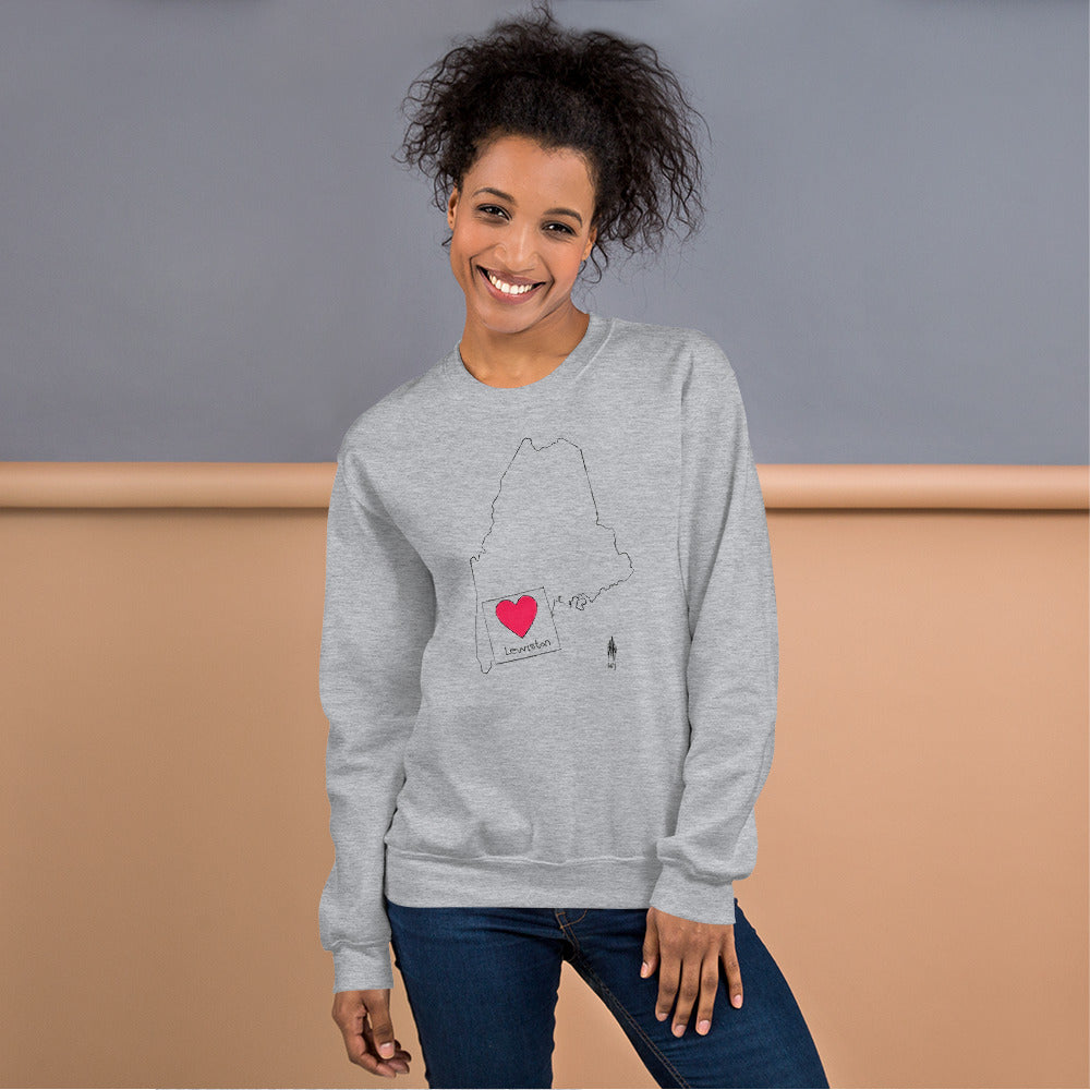 Lewiston Unisex Sweatshirt Black Outline