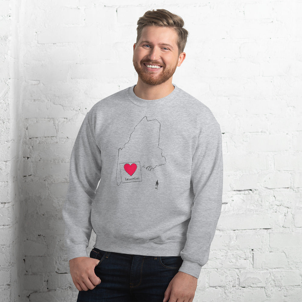 Lewiston Unisex Sweatshirt Black Outline