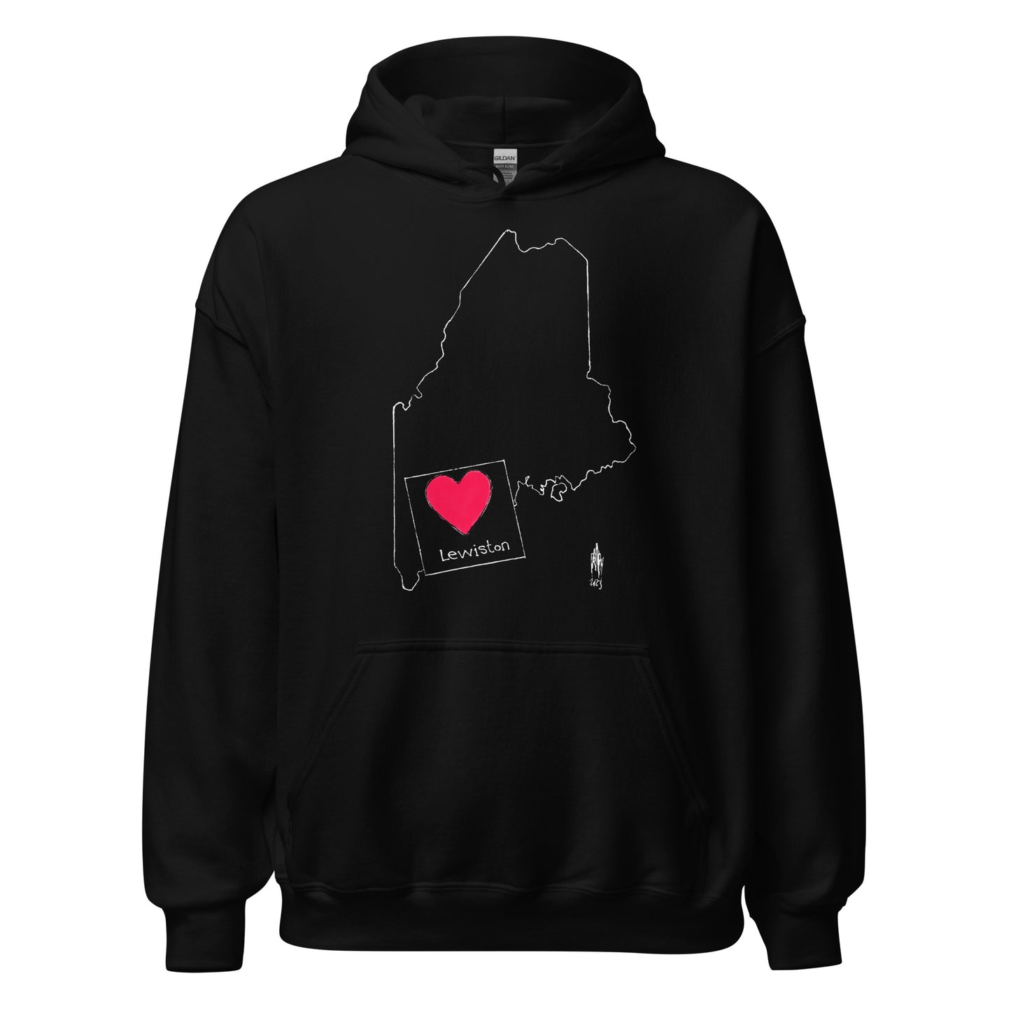 Lewiston Unisex Hoodie White Outline