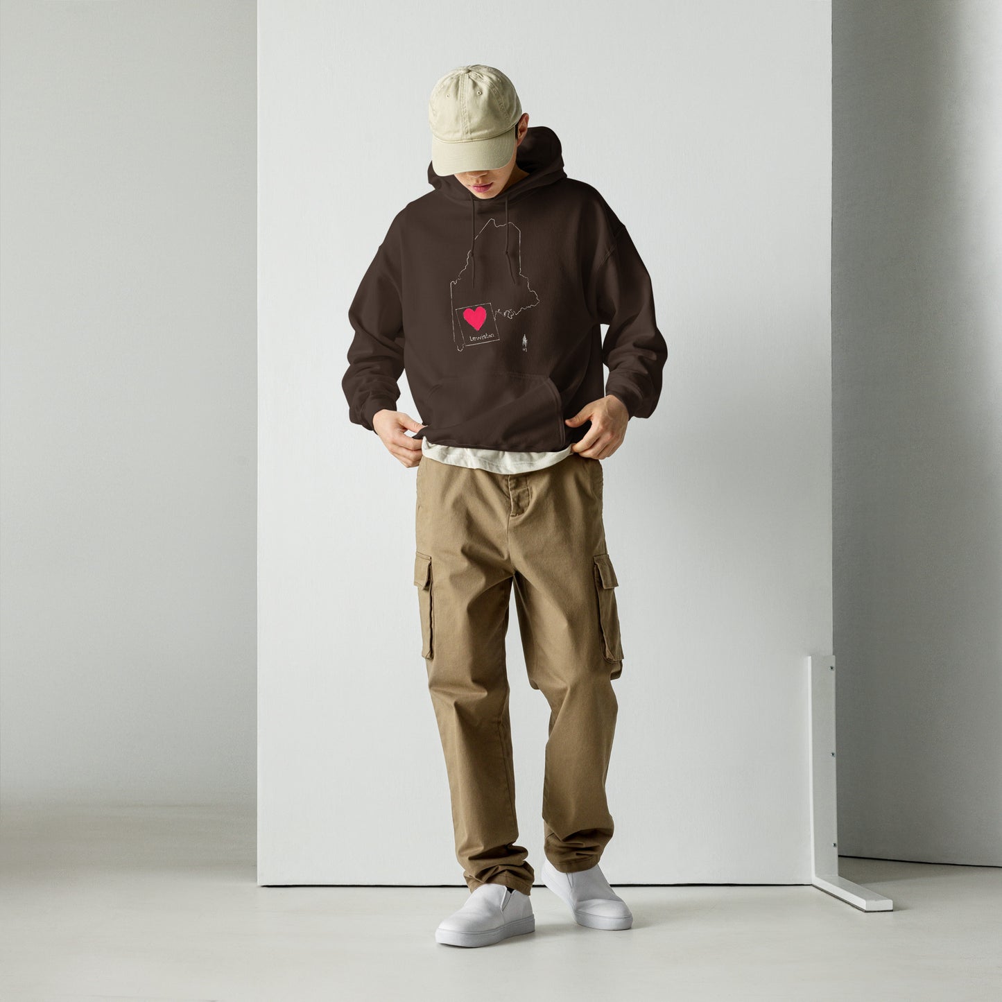 Lewiston Unisex Hoodie White Outline