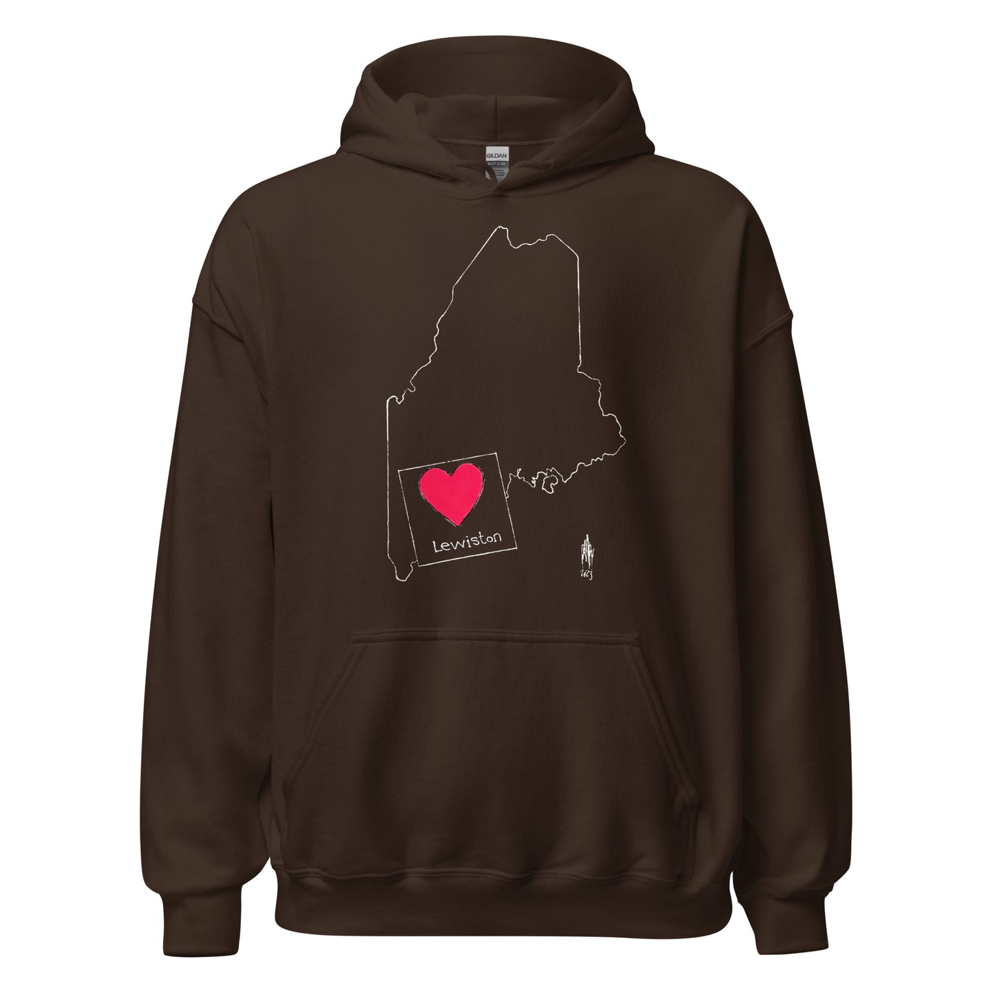Lewiston Unisex Hoodie White Outline