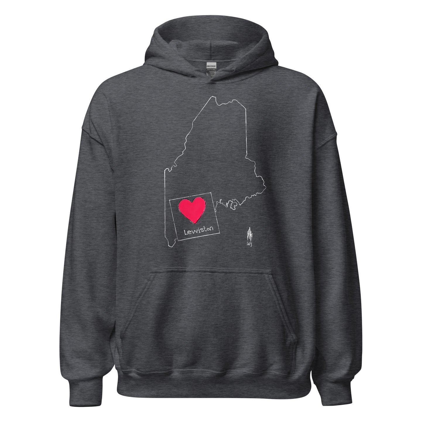 Lewiston Unisex Hoodie White Outline