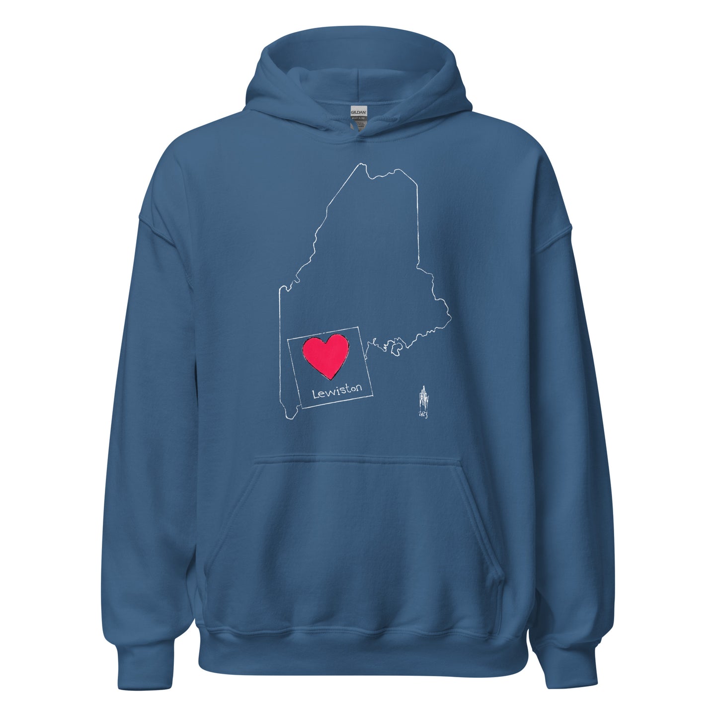 Lewiston Unisex Hoodie White Outline