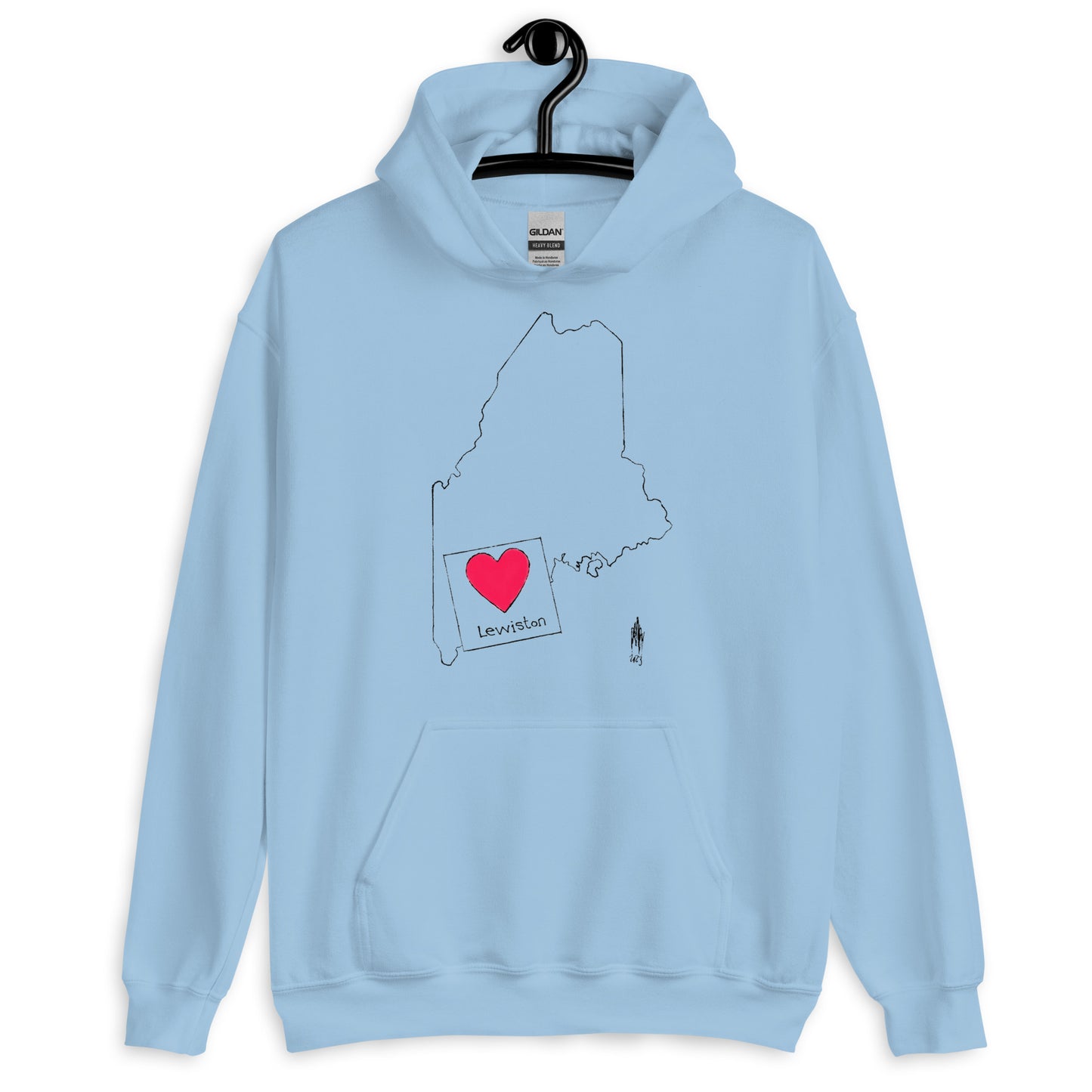 Lewiston Unisex Hoodie Black Outline
