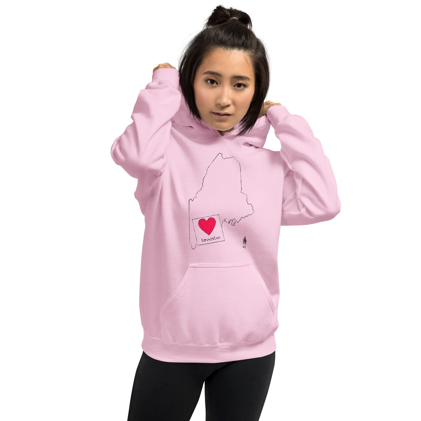 Lewiston Unisex Hoodie Black Outline