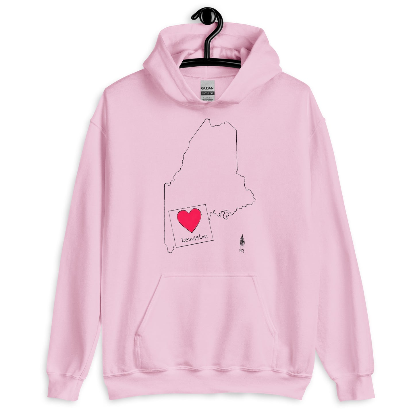 Lewiston Unisex Hoodie Black Outline