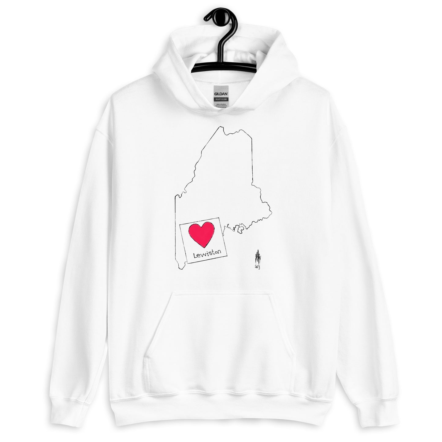 Lewiston Unisex Hoodie Black Outline