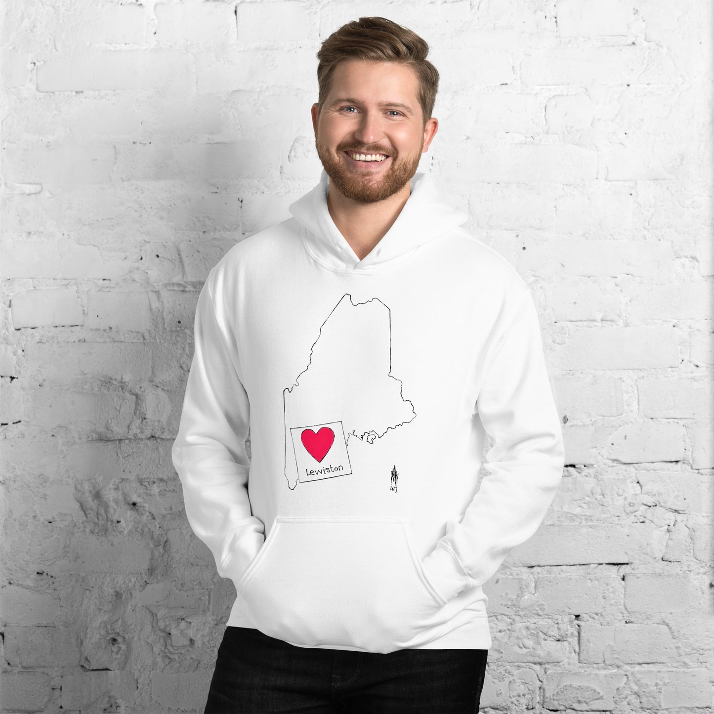 Lewiston Unisex Hoodie Black Outline
