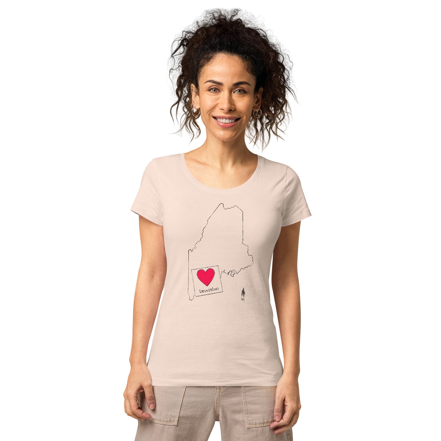 Lewiston Women’s Basic Organic T-Shirt Dark Outline