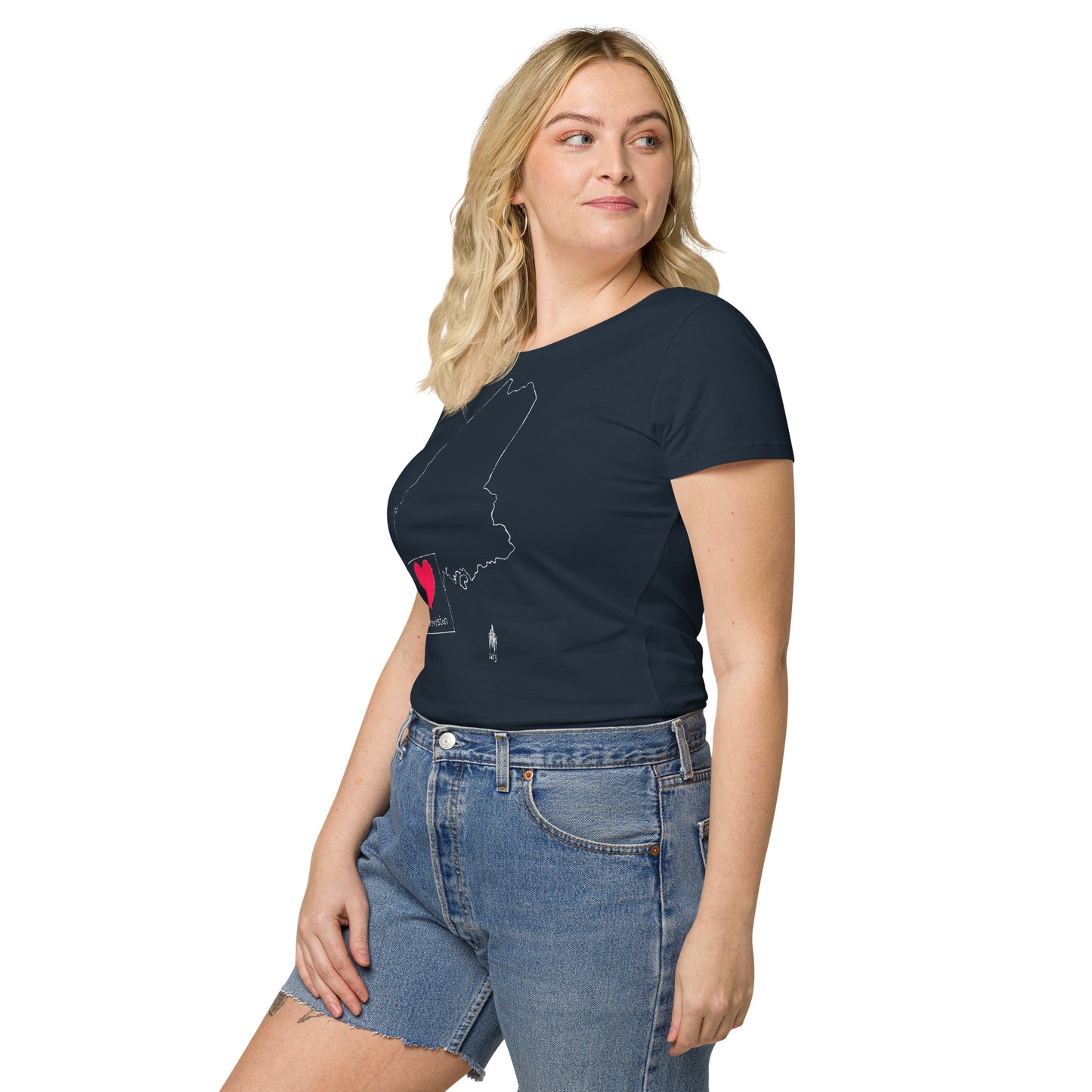 Lewiston Women’s Basic Organic T-Shirt White Outline