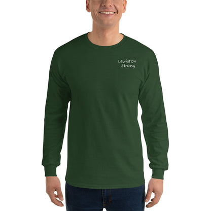 Lewiston Strong Long Sleeve Shirt White Outline