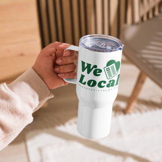 We Love Local News Travel Mug with a Handle