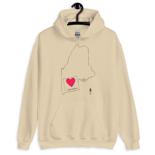 Lewiston Unisex Hoodie Black Outline